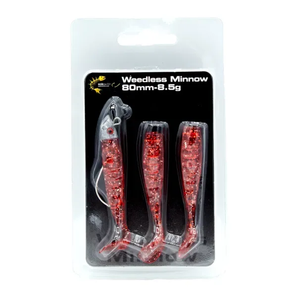 WSB WEEDLESS MINNOW - RED 80MM/8.5G