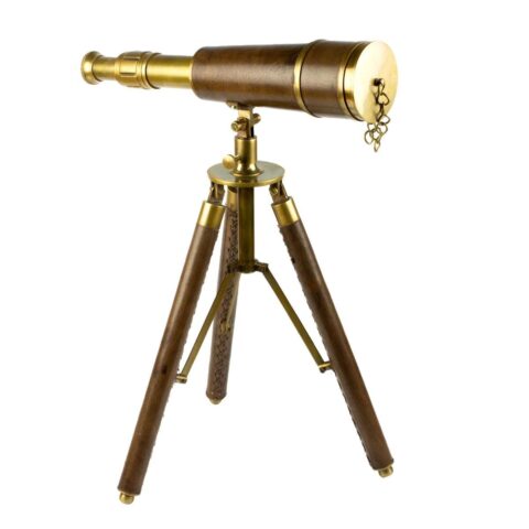 Leather bound desk telescope