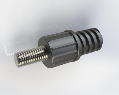 Threaded adapter for attaching washdown brushes & deck Brushes to Buoycatcher pole