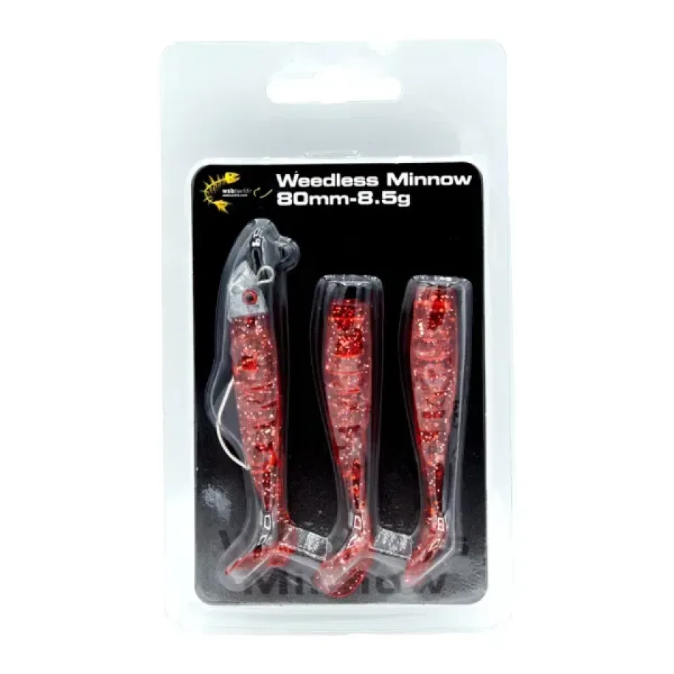 WSB WEEDLESS MINNOW - RED 80MM/8.5G
